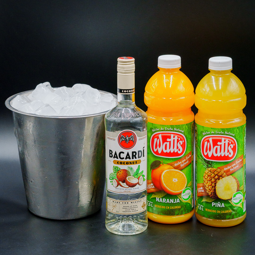 Bacardi Coconut opción Jugo en la carta de Liga Urbana